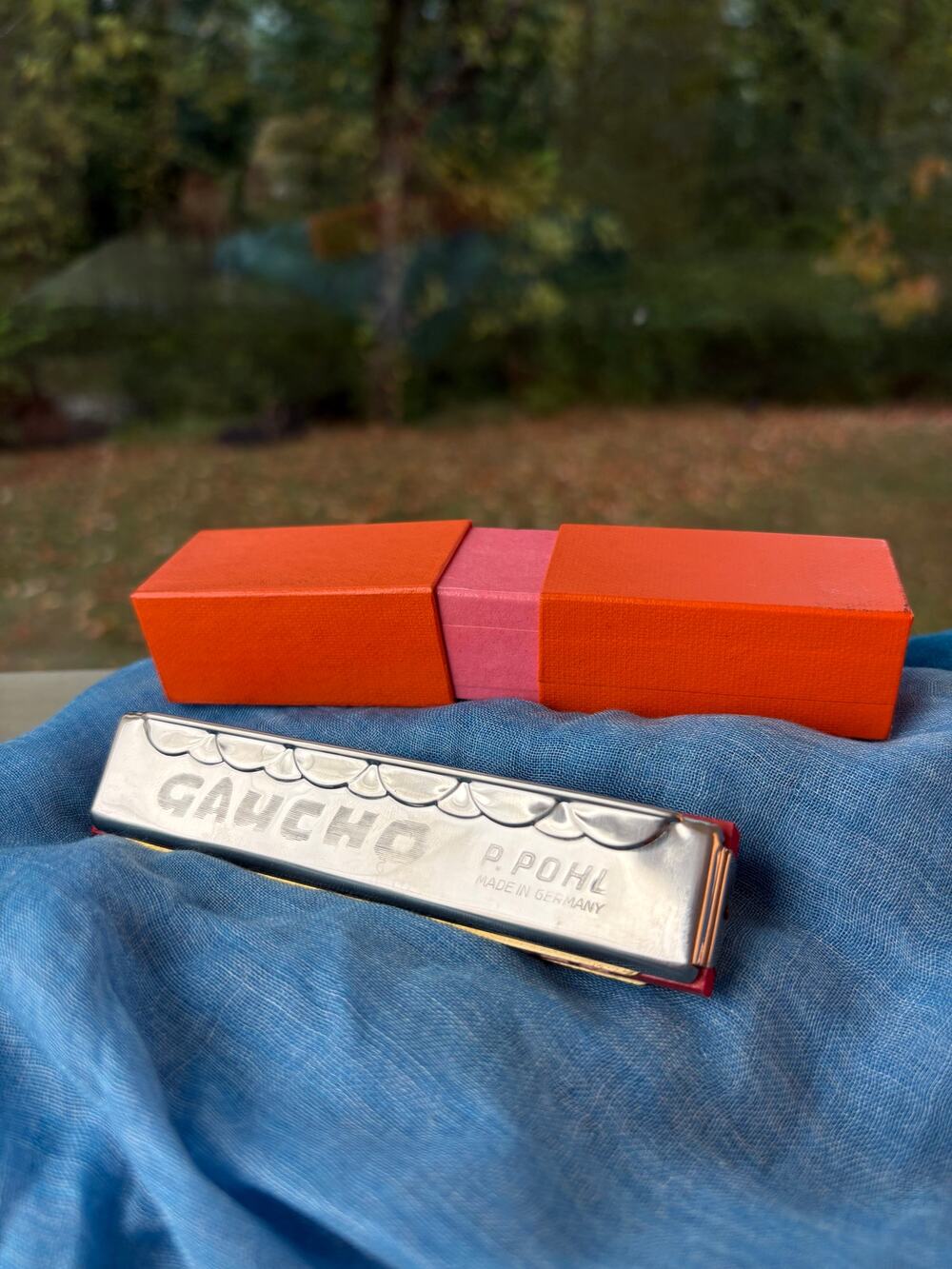 Vintage P Pohl Gaucho Harmonica German Made w/ Original Box - 10 Dbl Hole